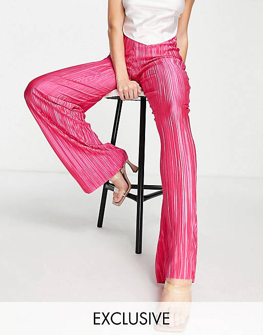 ASYOU plisse co-ord bright pink