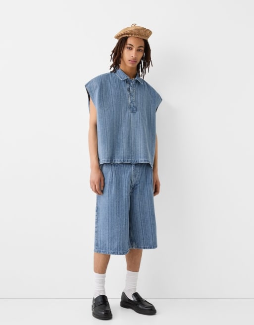 Bershka Collection - Ensemble en jean effet flammé