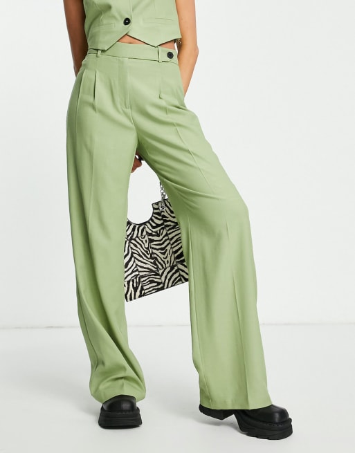 Pantalon vert online bershka