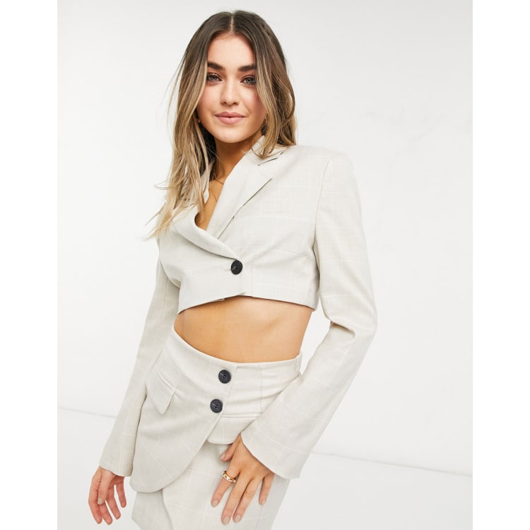 Ensemble blazer 2025 jupe carreaux