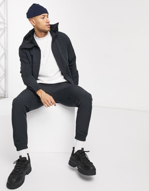 Bershka two-piece windbreaker in black | ASOS