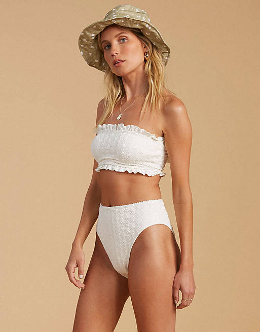 Billabong Salty Blonde Lil Chica underwire high waist bikini in white