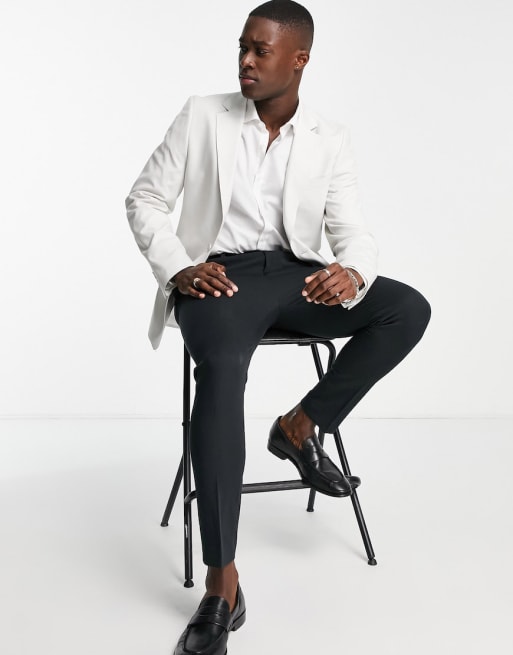 Bolongaro Trevor skinny suit in ecru