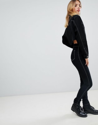 black denim two piece