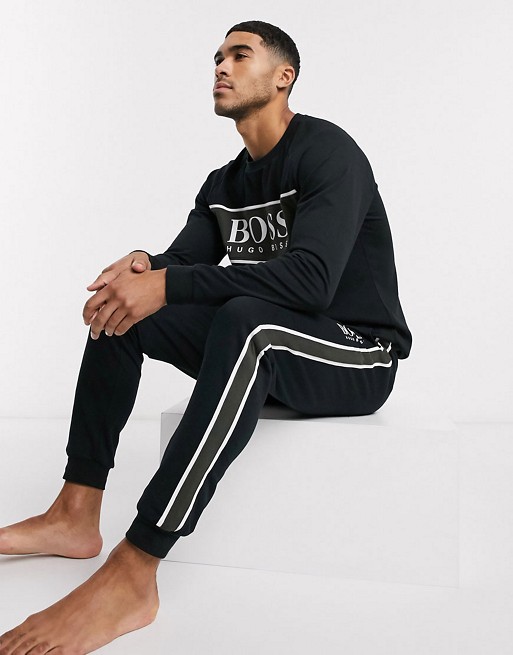 BOSS bodywear Authentic logo sweats co-ord in black