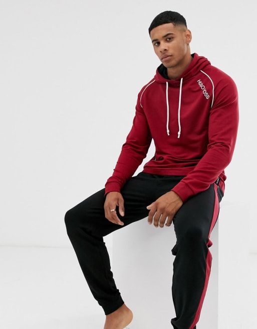 BOSS - Bodywear - Ensemble confort avec bande à logo - Bordeaux