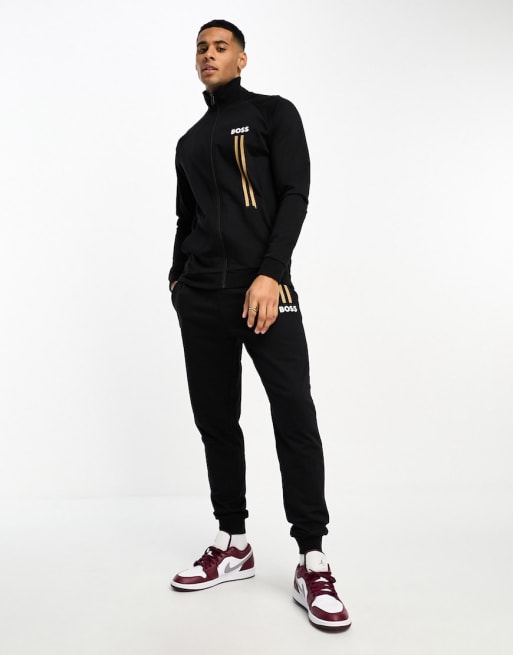 BOSS Bodywear tracksuit in black | ASOS