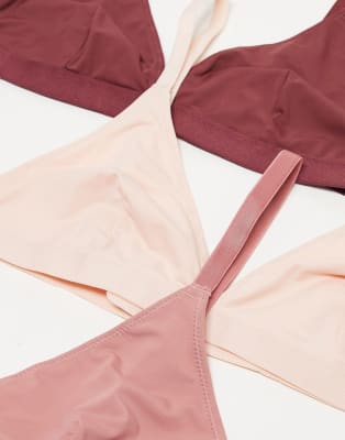 Brave Soul 3 pack microfiber set in dusky pink raspberry and sand | ASOS