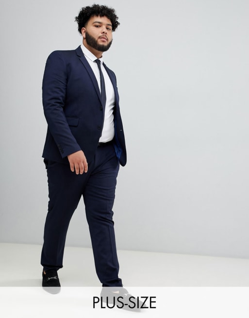 Burton Menswear – Big & Tall – Granatowy garnitur o obcisłym kroju