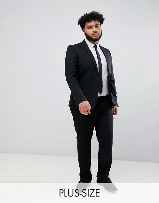 Burton Menswear Big & Tall skinny suit in black