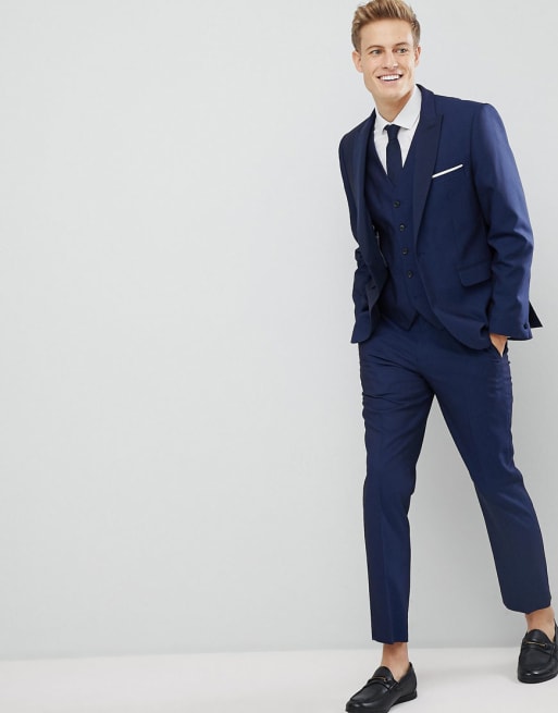 Burton Menswear — Niebieski smoking o dopasowanym kroju