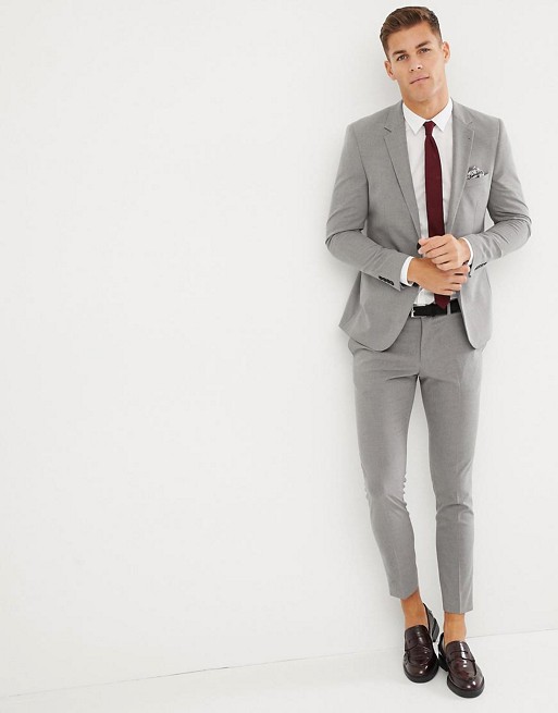 Burton Menswear Skinny Fit Suit In Light Grey