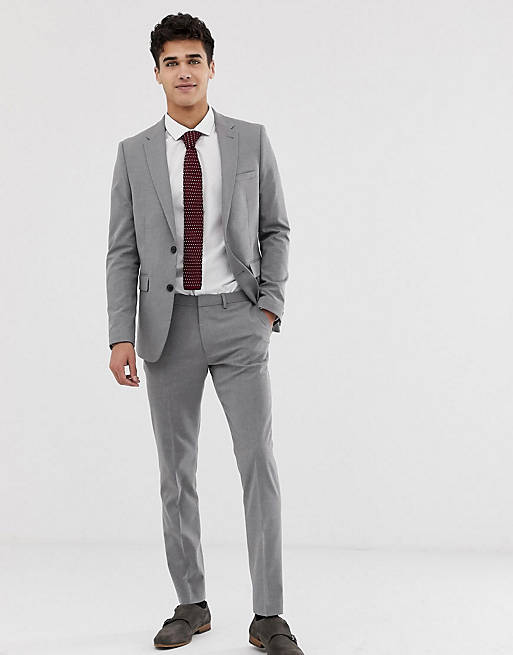  Burton Menswear skinny fit suit in light grey