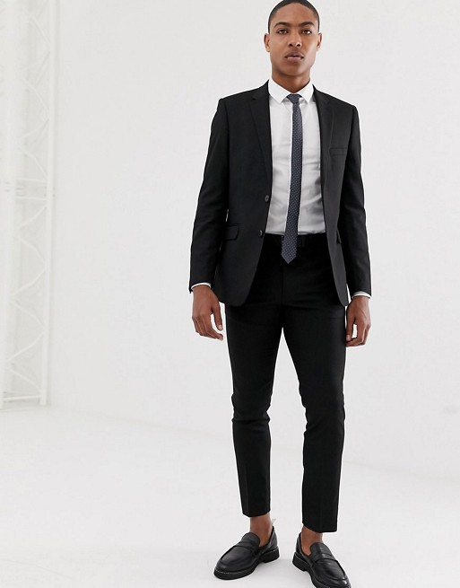 Burton Menswear skinny suit in black
