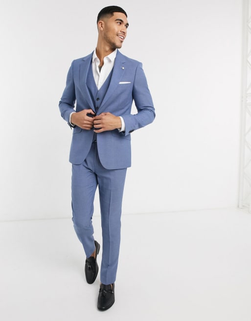 Burton Menswear slim suit in light blue | ASOS