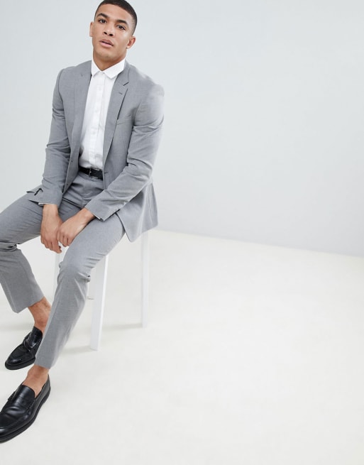Burton Menswear – Szary garnitur o dopasowanym kroju