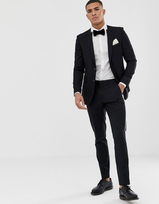 Burton Menswear tuxedo with tipping in white ASOS