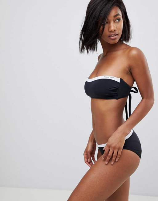 Ck logo bandeau bikini top new arrivals