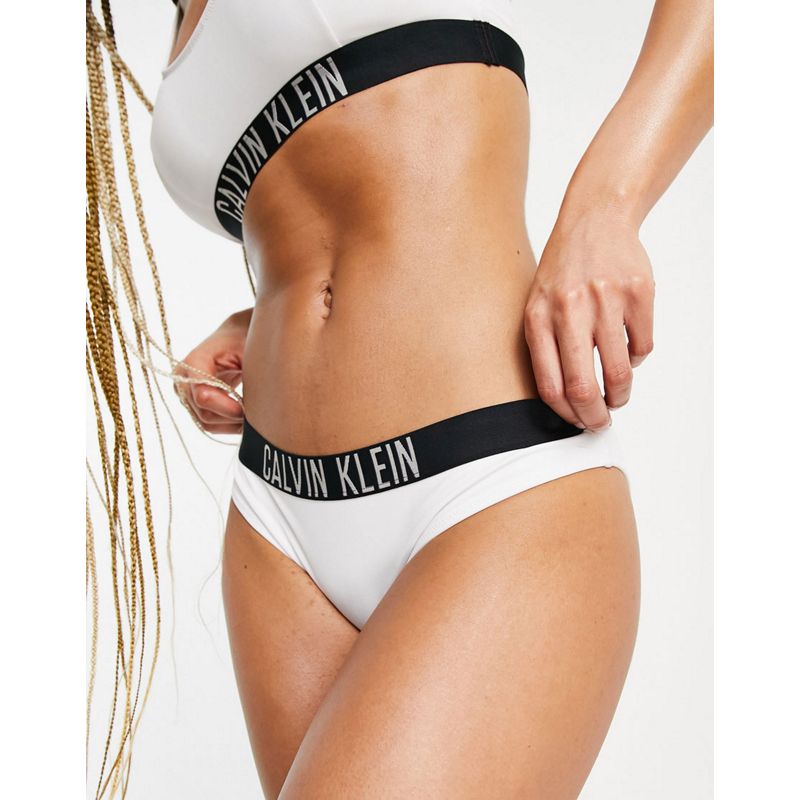  Donna Calvin Klein - Bikini bianco con nastro con logo