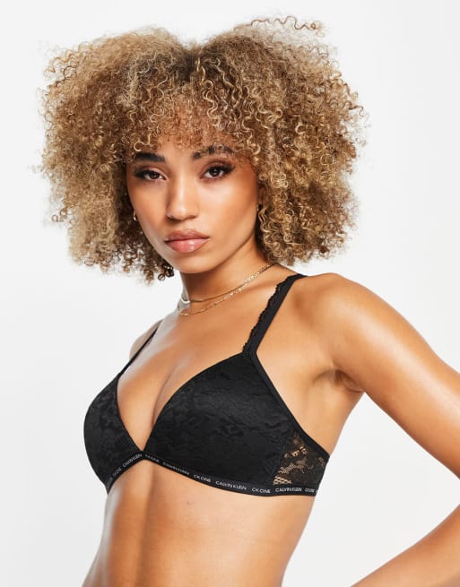 filósofo Primero hará Calvin Klein CK One lace lingerie set with logo detail in black | ASOS