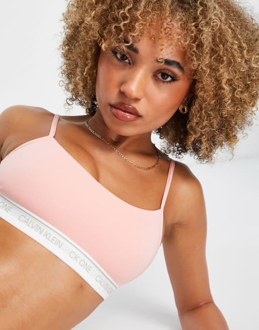 Calvin Klein CK One logo lingerie set in countryside pink ASOS