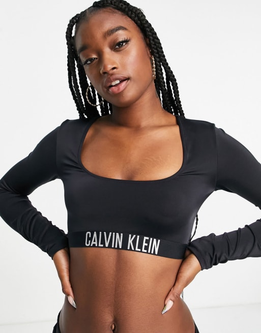 Eerlijkheid Me motto Calvin Klein crop top in black | ASOS