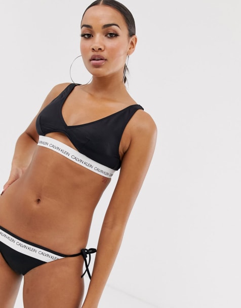 Calvin Klein Cut Out Bikini in Black