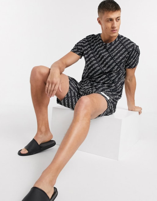 Calvin Klein - Ensemble de bain recouvert du logo - Noir 