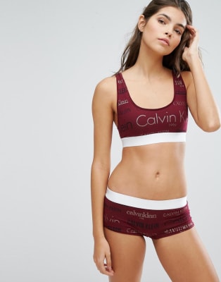 calvin klein bra and boyshort set