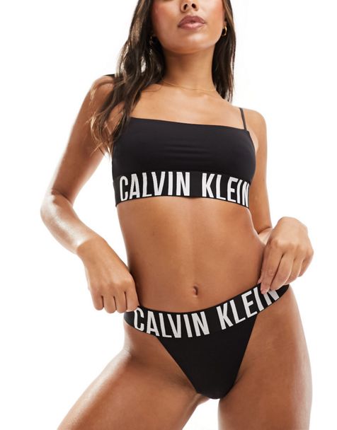 Calvin Klein lace lingerie set in black