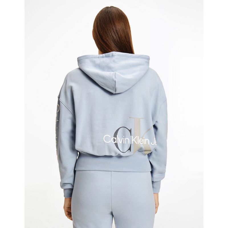 Donna  Calvin Klein Jeans - Coordinato con felpa con cappuccio e joggers blu pallido
