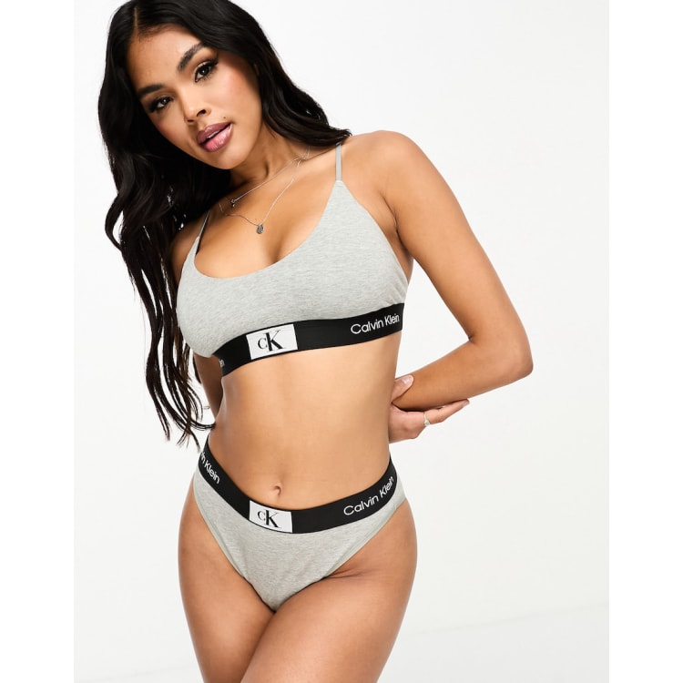 Calvin Klein Girls Logo Underwear Set Black & Grey