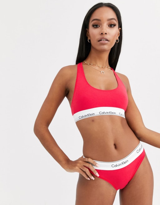 Calvin Klein logo set in red ASOS