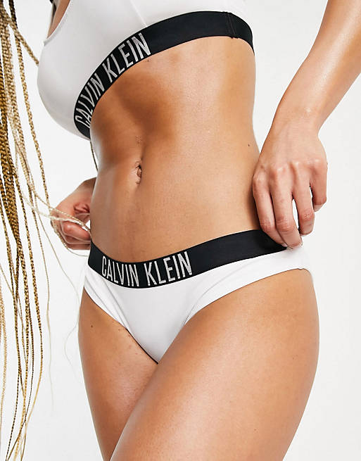 Calvin Klein logo tape bikini in white