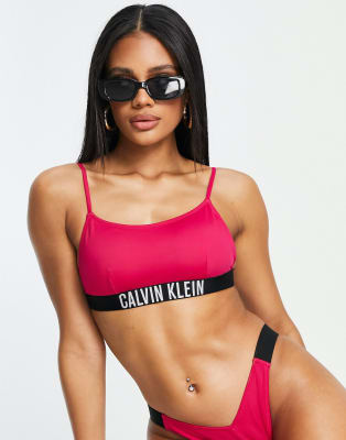 Calvin Klein logo V high leg bikini in pink  - PINK | ASOS