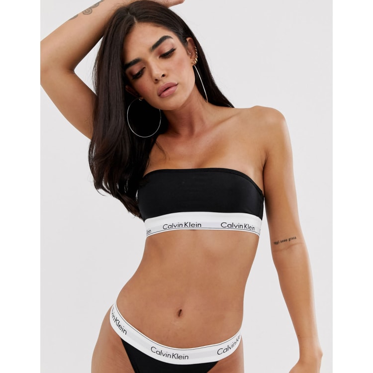 Buy Calvin Klein - Women's Cotton Bralette and Thong Underwear Set (Black,  Medium) Online at desertcartEGYPT