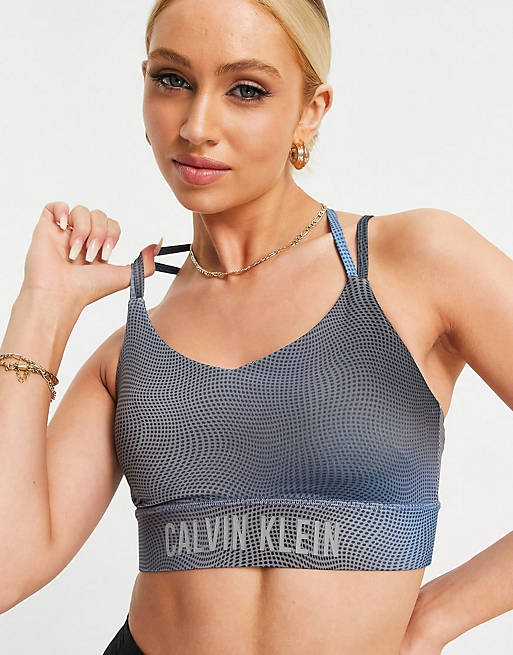 Calvin Klein Performance co-ord logo bra and leggings set in blue