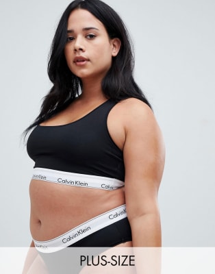 Calvin Klein Plus Size Modern Cotton Bralette In White, 57% OFF