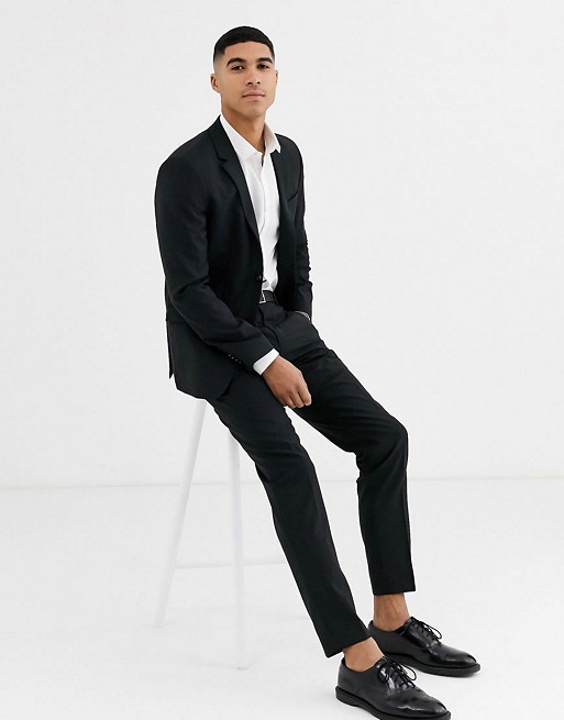 Calvin Klein refined wool black suit