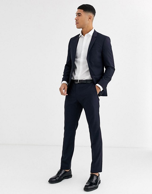 Calvin Klein refined wool navy suit