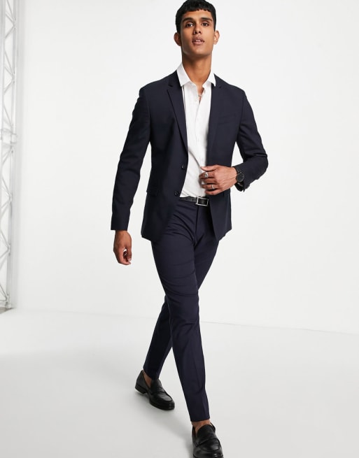 Calvin klein navy 2025 slim fit suit