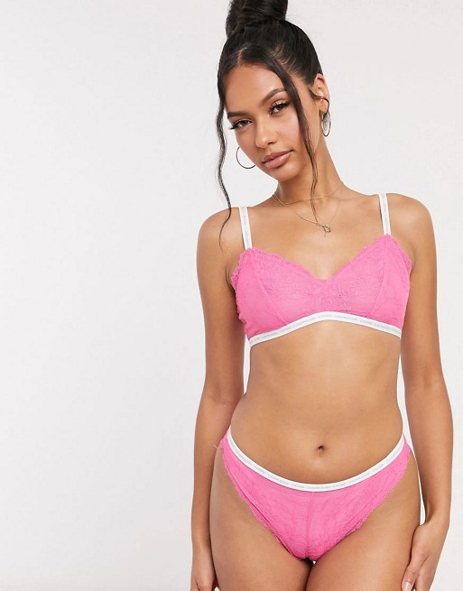 Calvin Klein unlined lingerie set in pink