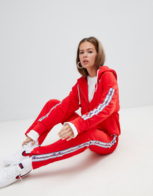 fællesskab taske melon Champion hoodie & tracksuit bottoms with logo taping co-ord | ASOS