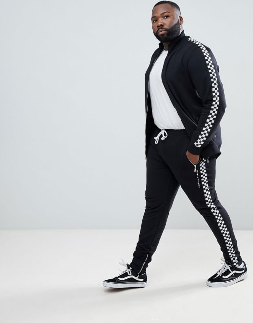 Chándal a rayas tipo tablero de ajedrez exclusivo en ASOS de Criminal Damage PLUS 