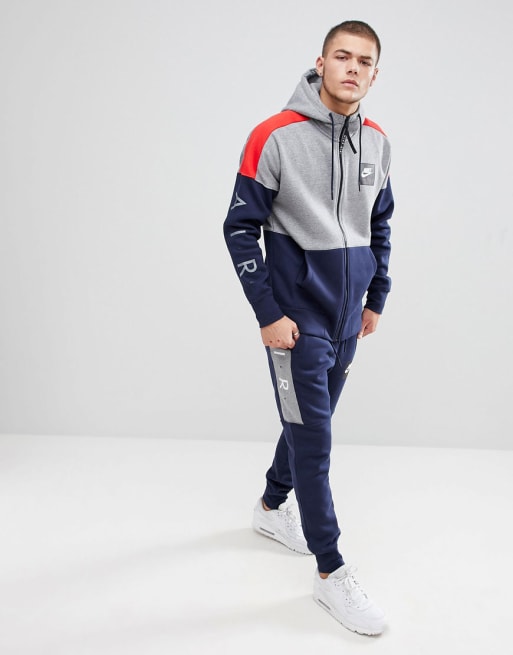 Conjunto de chándal completo con cremallera en azul marino para hombre Nike  Air