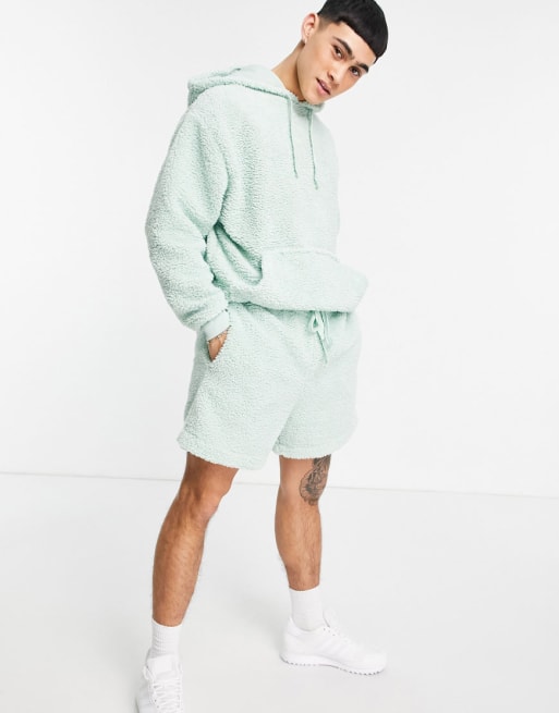 Chándal verde menta de borreguito tipo peluche de ASOS DESIGN