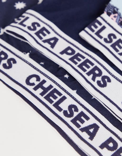 Chelsea Peers – Zestaw 3 par fig i braletek w kolorze granatowym z nadrukiem płatków śniegu i gór