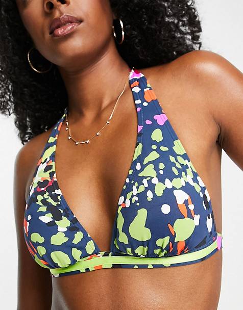 RVCA Pixie Hi-tri Bikini Tops in het Blauw Dames Kleding voor voor Strandkleding voor Bikinis en badpakken 