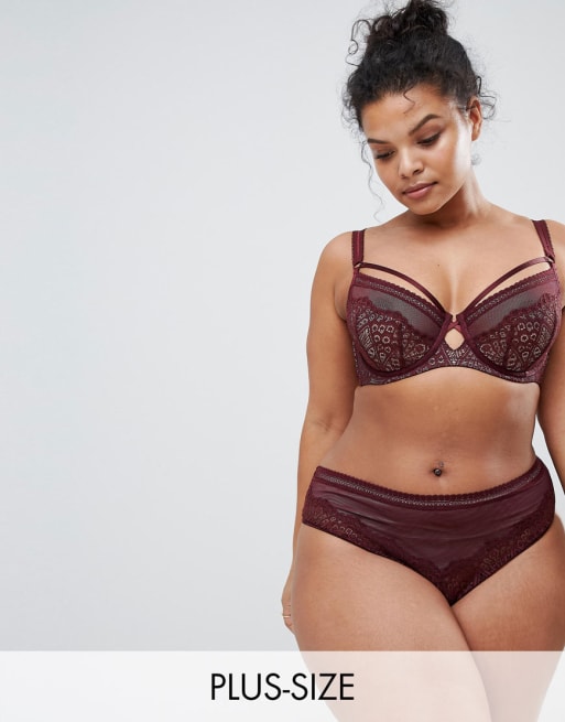 City Chic Darcy Underwire Bra & Thong Set