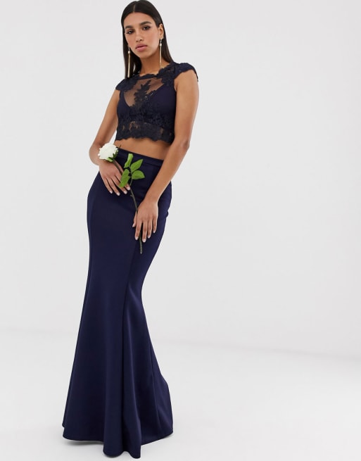 Club L bridesmaid applique navy co-ord